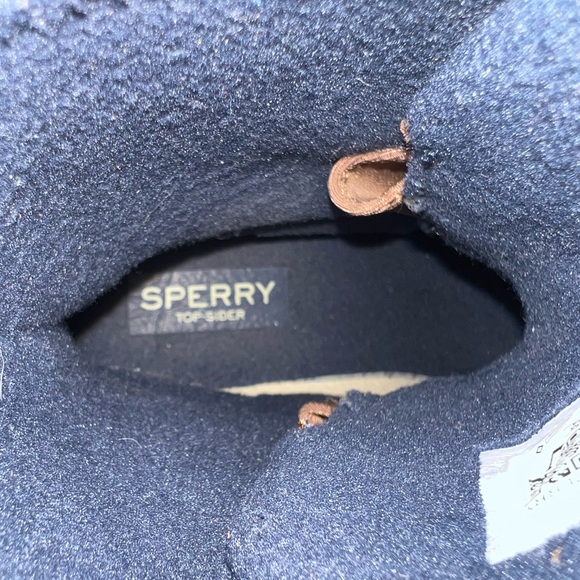 Sperry Duck Saltwater Boots- Blue and Brown Size 7- Like New - Picture 4 of 7